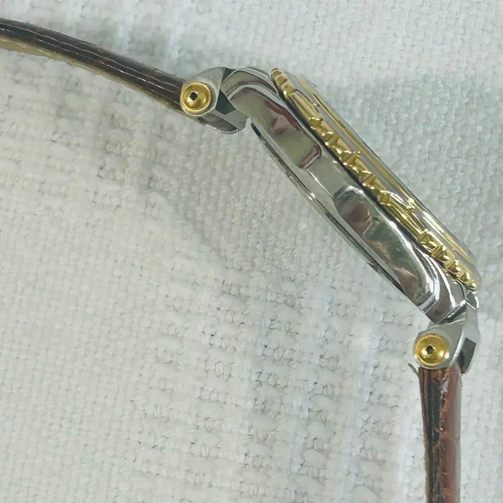 Bulova Marine Star Ladies Watch Quartz 37mm 2 Tone Leather Strap Vintage
